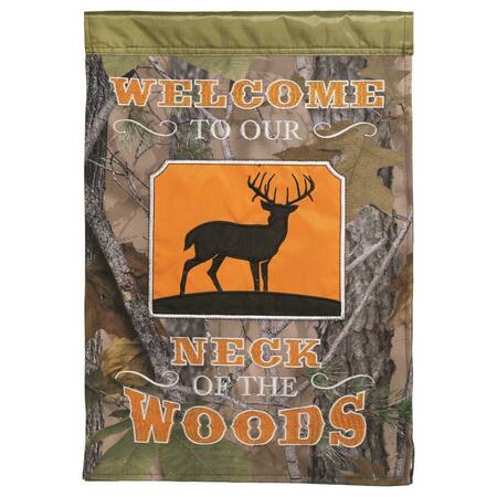 RECINTO 29 x 42 in. Welcome Woods Double Applique Garden Flag - Large RE3459577